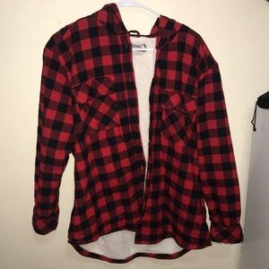 heavy duty flannel with sherpa lining!!